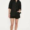 Online Oasis Linen Mix Relaxed Shirt Black