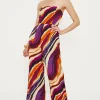Discount Oasis Linen Mix Swirl Print Bandeau Jumpsuit Brown