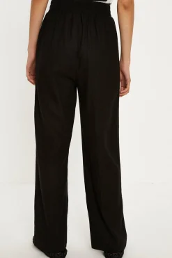 Outlet Oasis Linen Mix Tie Waist Jogger Black