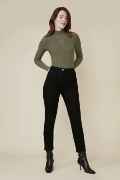 Online Oasis Long Organic Authentic Mom Jean Black