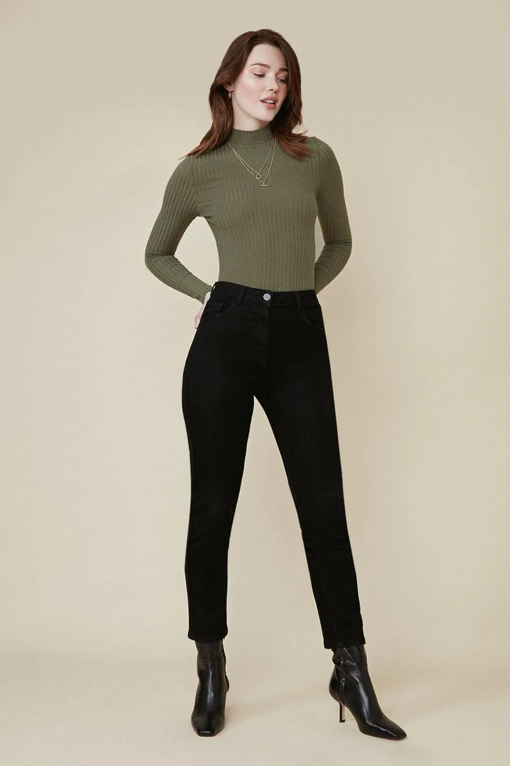 Online Oasis Long Organic Authentic Mom Jean Black