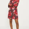Discount Oasis Long Sleeve Printed Skater Dress Multi
