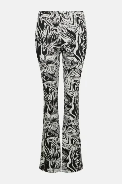 Best Oasis Marble Jacquard Flared Trousers Mono