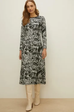Best Oasis Marble Jacquard Midi Dress Mono