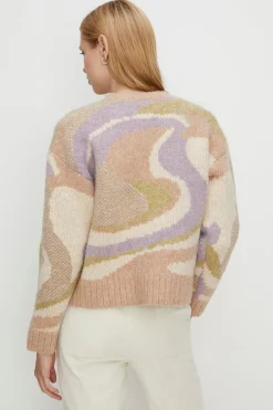Discount Oasis Marble Swirl Jacquard Jumper Multi