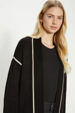Online Oasis Maxi Edge To Edge Tipped Coatigan Black