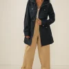 Discount Oasis Metalised Midi Raincoat Navy
