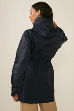 Discount Oasis Metalised Midi Raincoat Navy