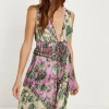 Discount Oasis Metallic Colourful Paisley Tiered Midaxi Dress Purple