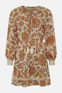 Discount Oasis Metallic Paisley Mini Dress Cream