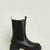 Outlet Oasis Mid Calf Leather Boot Black