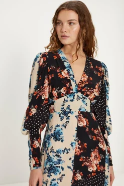 Best Oasis Mixed All Over Floral Spot Printed Dress Multi