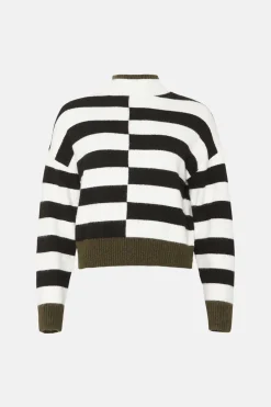 Online Oasis Mixed Stripe Tipped Detail Jumper Mono