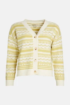 Hot Oasis Multi Stitch V Neck Cardigan Lime