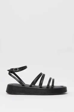 Discount Oasis Multi Strap Flatform Sandal Black