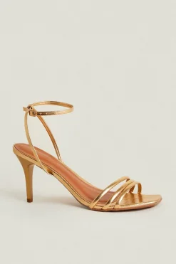 Online Oasis Multi Strap Heeled Sandals Gold
