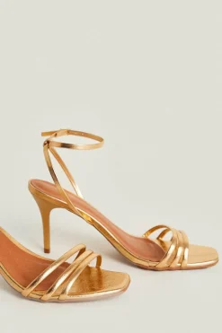 Online Oasis Multi Strap Heeled Sandals Gold