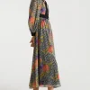 Fashion Oasis X Print Sisters Floral Lace Dobby Midi Dress Blackwhite