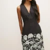 Discount Oasis Occasion Floral Butterfly Wrap Shift Dress Multi