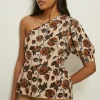 New Oasis One Shoulder Tribal Printed Top Multi