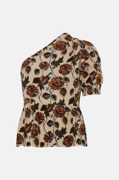 New Oasis One Shoulder Tribal Printed Top Multi