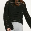 Hot Oasis Open Stitch Pointelle Jumper Ecru