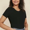 Fashion Oasis Organic Cotton Fitted Crew Neck T Shirt Navy