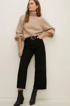 New Oasis Organic Crop Wide Leg Jean Indigo
