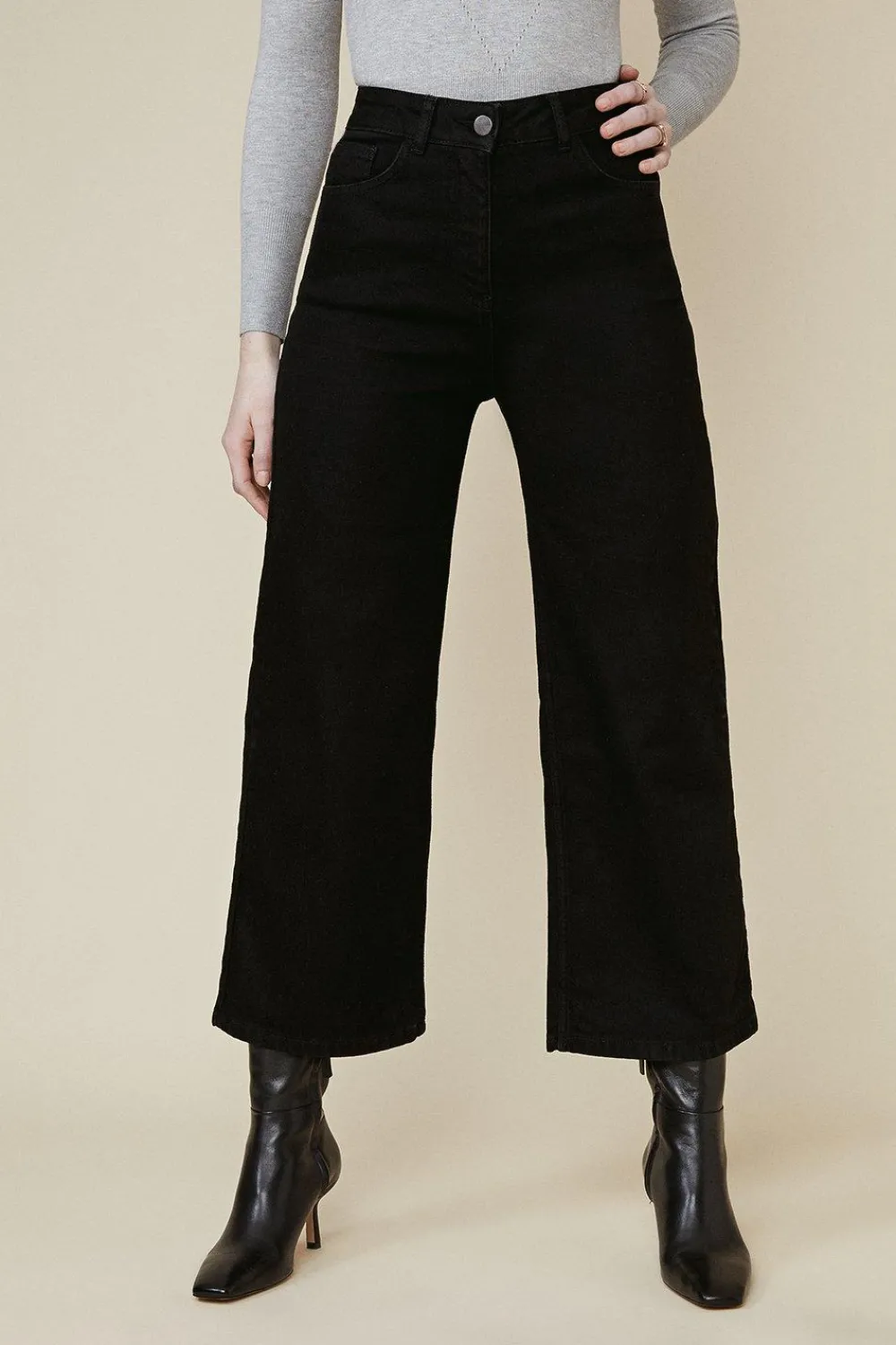 New Oasis Organic Crop Wide Leg Jean Indigo