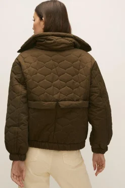 New Oasis Overhead Half Zip Nylon Padded Jacket Neutral