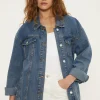 Outlet Oasis Oversized Denim Jacket Mid Wash
