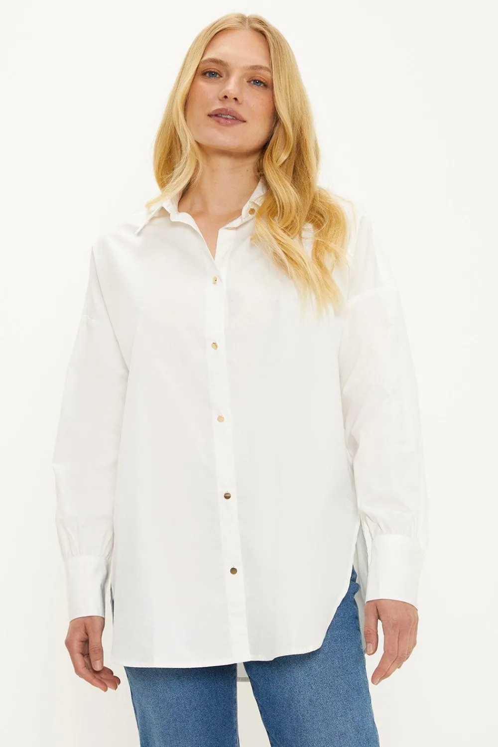 Best Oasis Oversized Poplin Shirt White