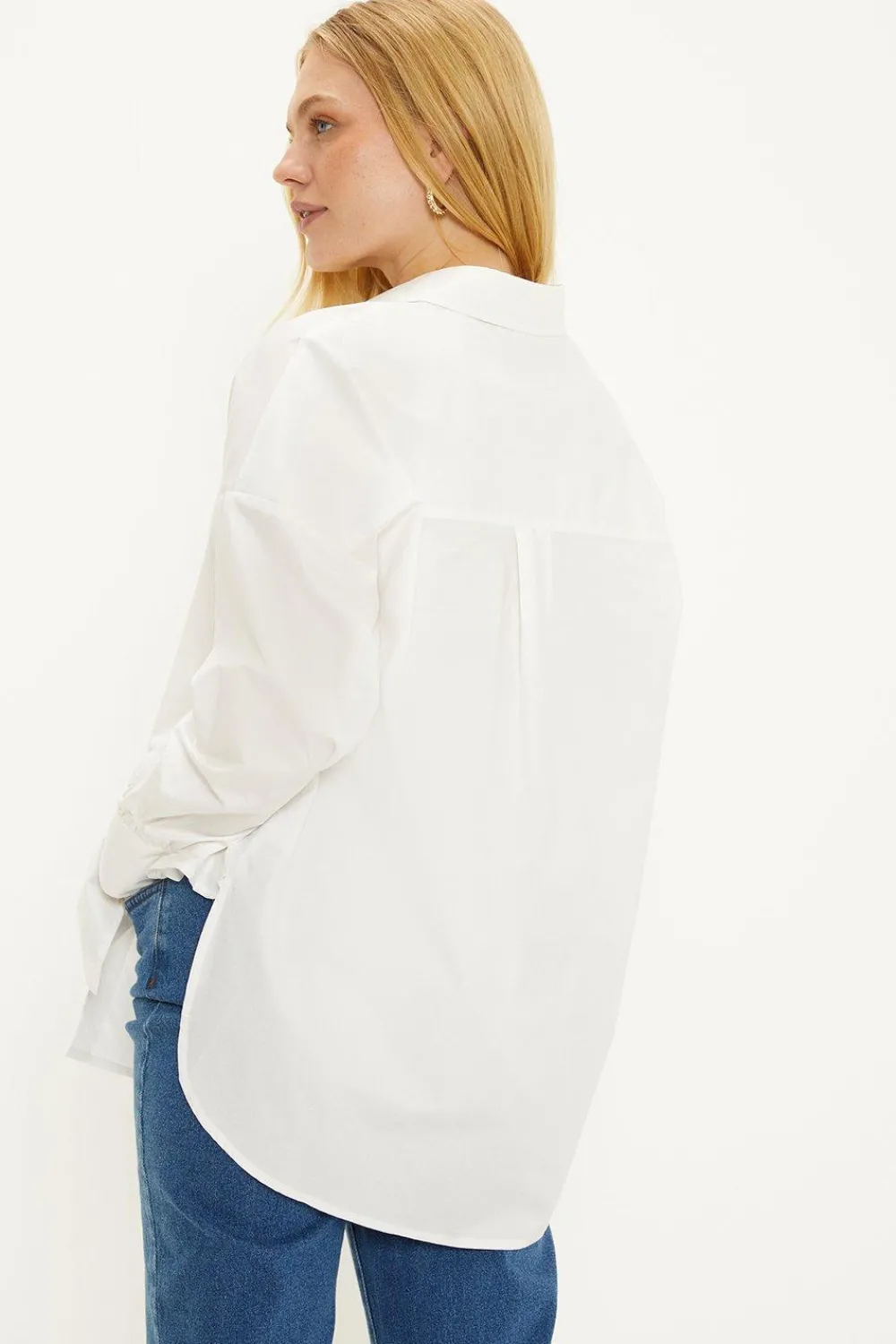 Best Oasis Oversized Poplin Shirt White