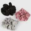 Fashion Oasis 3 Pack Glitter Scrunchies Pink