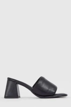 New Oasis Padded Mule Block Heel Black