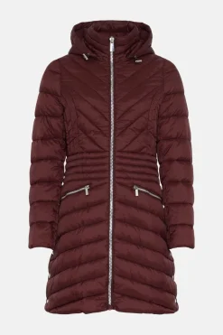 Fashion Oasis Padded Packable Midi Jacket Black