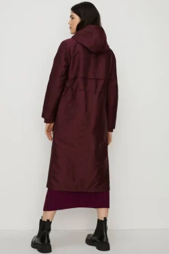 Discount Oasis Padded Winter Longline Parka Coat Berry