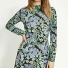 Online Oasis Paisley Jersey Funnel Neck Long Sleeve Mini Dress Multi