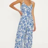 Fashion Oasis Paisley Print Strappy Jumpsuit Multi