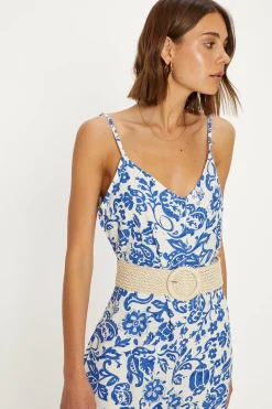 Fashion Oasis Paisley Print Strappy Jumpsuit Multi