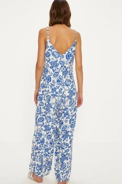 Fashion Oasis Paisley Print Strappy Jumpsuit Multi