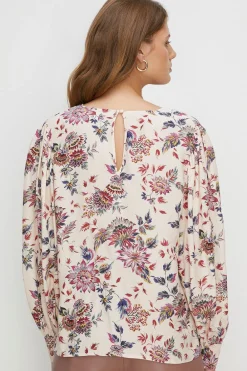Sale Oasis Paisley Printed Cowl Neck Blouse Ivory