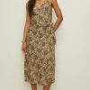 Sale Oasis Paisley Printed Linen Wrap Cami Dress Multi