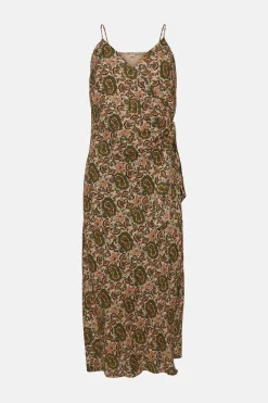 Sale Oasis Paisley Printed Linen Wrap Cami Dress Multi