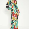 Discount Oasis Paisley Swirl Printed Tie Neck Wide Leg Jumpsuit Multi