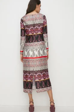 Online Oasis Paisley V Front Detail Midi Dress Multi