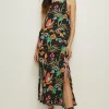 Fashion Oasis Palm Printed Co Ord Strappy Top Black