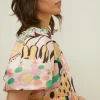 Clearance Oasis Pastel Swirl Square Neck Mini Dress Multi