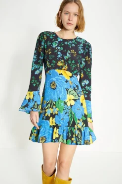 Online Oasis Patch Print Bold Floral Mini Dress Multi