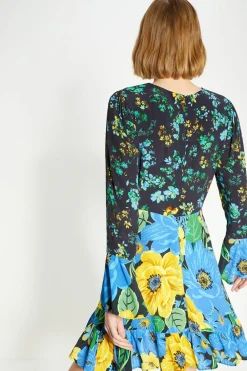 Online Oasis Patch Print Bold Floral Mini Dress Multi